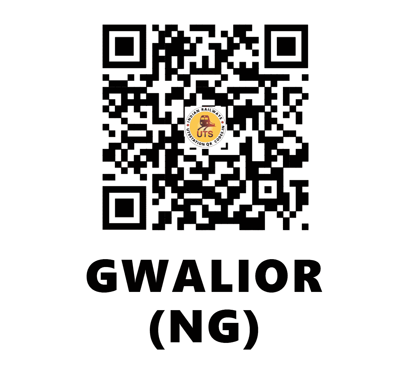UTS QR Code for GWALIOR (NG) - GWO (NC - MADHYA PRADESH)